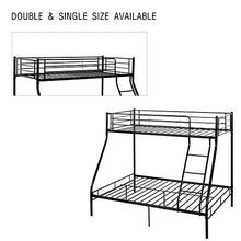 Letto a castello in metallo, struttura tripla in metallo, per letto singolo e matrimoniale, 3 posti letto, letto a castello per camera dei bambini, dormitorio, camera da letto