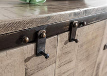 MASSIVMOEBEL24.DE Tokyo #204 Comó in Legno di Mango e Ferro - Laccato/Marrone 90x40x85