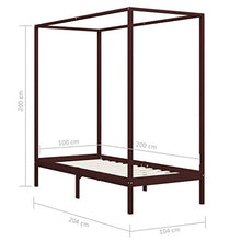 SKM Giroletto a Baldacchino Marrone Scuro Massello Pino 100x200 cm