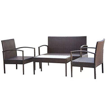 FAMIROSA Set Divani da Giardino 4 pz con Cuscini in Polyrattan Marrone-2672