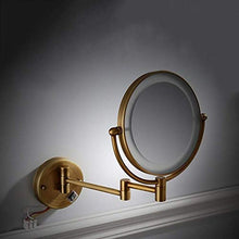 JJZI-L Bagno Specchio Rotondo, Illuminazione a LED Specchio Regolabile in Altezza Pieghevole Specchio Specchio di Bellezza di Carica e col Fuoco 20 * 20cm