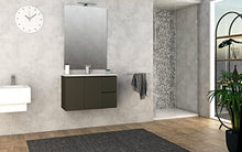 giordanoshop Mobile Bagno Sospeso 80 cm Lavabo e Specchio Tavassi Urano Grigio Talpa Opaco