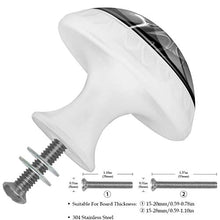 4 pcs White Cabinet Knobs for Kitchen Cabinets Bedroom Wardrobe Dresser Drawers Black Marble Acrylic