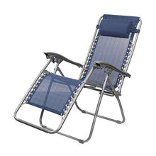 Sdraio reclinabile denim con braccioli, in acciaio Denim