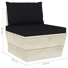 vidaXL Divano da Giardino a 4 Posti su Pallet con Cuscini Legno Abete