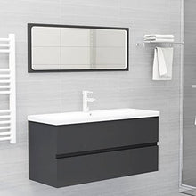 vidaXL Set Mobili da Bagno 2 pz Grigio in Truciolato