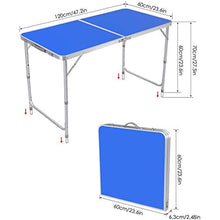 Rund Kit DE Table ET 4 Chaises Planbles Multiware - Portable - pour Extérieur: Piquet-Nique, Jardin, Dîner, Camping - Bleu