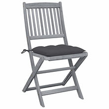 vidaXL Sedie da Giardino Pieghevoli 4pz con Cuscini in Massello Acacia