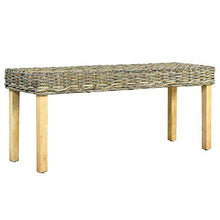 Lechnical Pratica Panca da Interni, Panca in Legno massello di Mango Rattan 110 x 35 x 45 cm (Larghezza x profondità x Altezza) -Colore Naturale