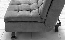 Divano 3 posti in tessuto lavabile grigio - 192 x 96 x 90 cm. trasformabile in letto una piazza e mezza