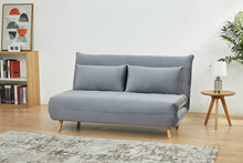 Meubletmoi - Divano convertibile a 2 posti, in velluto grigio, stile scandinavo