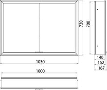 emco asis - Armadietto con specchio a LED Prime, UP 1000 mm, 2 ante, con specchio posteriore