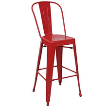 Set Tavolo con 2X sedie sgabelli da Bar HWC-A73 Metallo Rosso