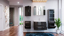 Set di mobili da bagno Malema in antracite con frontale arrotondato 6 pz.