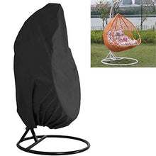 Copertura impermeabile da sedia a battente, patio resistente all'acqua esterno copertura sedia sospesa, custodia per uova in vimini custodie per sedie per uova protettiva per mobili,Nero,190*115cm