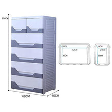 EXCLVEA Armadio Appendiabiti Plastica Dresser Bagagli cassetti Camera (Colore : Blu, Dimensione : 114x68x40cm)
