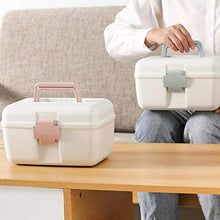 Casa multifunzionale doppio strato Medicina Cabinet portatile bloccato stoccaggio plastica verde