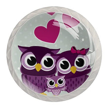 Maniglie per cassetti Manopole per cassetti Manopole rotonde Confezione da 4 per armadietto, cassetti, cassettiere, cassettiere ecc. Coppia Di Gufi Con Il Gufo Del Bambino