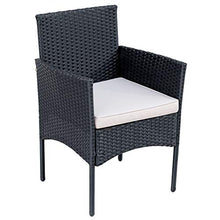 SUFUBAI - Set di mobili da balcone, 4 pezzi, set di mobili da giardino in rattan, sedia in vimini, per cortile, portico, giardino, piscina, balcone
