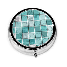 Scatola rotonda per medicina portatile, mini pillole in metallo, dispenser per pillole, borsa da tasca, regalo da viaggio, nerves of Teal