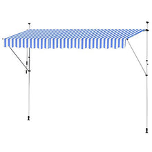 Kingpower Tenda Tende da Sole Telescopio per Balcone e Terrazzo 400 cm Blu Bianco