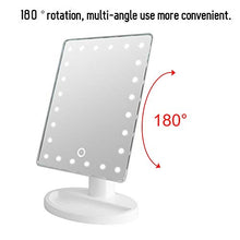 Specchio cosmetico, ricarica USB Specchio ingranditore 10X con 20 luci a LED e base portaoggetti per casa da tavolo bagno doccia da viaggio