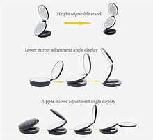 Trucco specchio con luci LED illuminato compatto da viaggio trucco dello specchio, 1X / 5X ingrandimento specchio della tasca Double Sided compatto specchio Viaggi & Specchio con AngleHeight design re