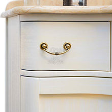 Shop Chic Arredo bagno classico london bombato avorio decapè con top in marmo