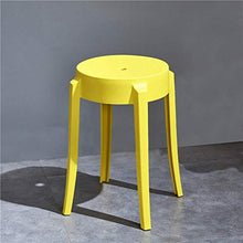 DIEDZ Sgabello per Scarpe Sedia da Tavolo Sgabello Semplice panchina in plastica Spessa per Adulti Alta Moda Sgabello in Gomma Creativa (Colore: Giallo)
