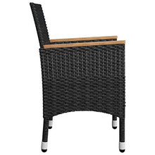 FAMIROSA Set da Bistrot per Giardino 3 pz in Polyrattan e Vetro Nero-8364