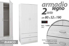 Gicos Mobile armadio in legno truciolato 2 ante + 2 cassetti finiture bianco rovere 80 * 52 * 190 cm TCC-715655
