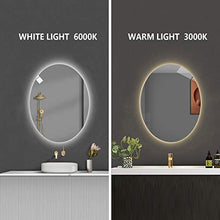 Specchio Bagno con Luce LED con Illuminazione, con Interruttore Touch e Funzione Anti-Appannamento, Bianco Caldo/Bianco Freddo