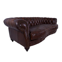 Castlefield - Divano a 3 posti, stile Chesterfield, vintage, in vera pelle