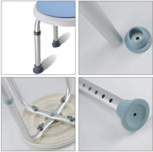 JUEYAN Sgabello da bagno per doccia, altezza regolabile, con maniglia di sicurezza, antiscivolo, girevole a 360°, colore: bianco