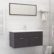 vidaXL Set Mobili da Bagno 2 pz Grigio Lucido in Truciolato