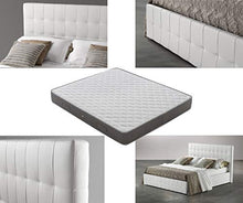 SARDAMATERASSI-Letto piazza e mezza con Box Contenitore bianco + Materasso piazza e mezza altezza 20 cm+ guanciale memory saponetta sfoderabile