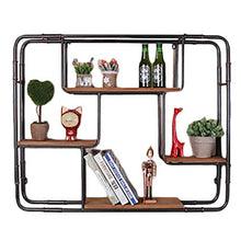 MoDi Industrial Water Pipe Wine Rack Wall Hanging Iron Art Retro Style Bar Wine Rack (L90xW14xH79CM)
