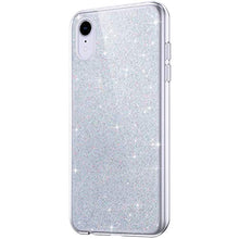 Saceebe Compatibile con iphone XR Custodia Silicone Transparente TPU Glitter Brillare Colore sfumato Custodia TPU Silicone Morbida Glitter TPU Cover Custodia Cover [Antigraffio],transparent