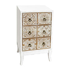 Vidal Regalos Mobile cassettiera ausiliare bianco legno 3 cassetti design antico 78 cm