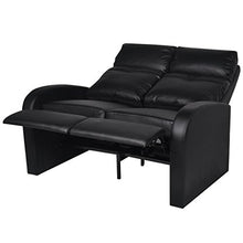 Festnight Divano Home Cinema 2 Posti Reclinabile in Pelle Artificiale Nera