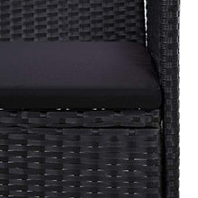 vidaXL - Panchina da giardino, 103 cm, in polyrattan, colore: Nero
