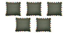 Vineyard Green Cushion Cover with Colorful Tassels (5 PCS 20 x 20â)