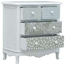 vidaXL Credenza con 4 Cassetti Bianca e Grigia 65,5x35x68 cm in MDF