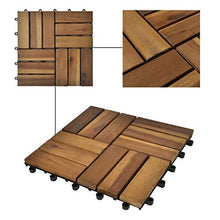 GOTOTOP - 10 piastrelle per pavimenti in legno di acacia massiccio, 0,9 m2, per giardino, terrazza, balcone, prato, legno e plastica, 30 x 30 cm