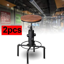 Wangkangyi 2 sgabelli da bar, design industriale, altezza regolabile, stile vintage, 34 x 34 x 60-80 cm