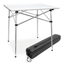 Wiltec Tavolino da Campeggio Arrotolabile in Alluminio con ripiano da 70x69 cm e Borsa per Il Trasporto.