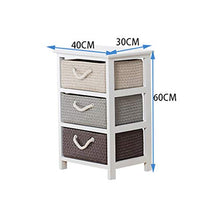 XiuHUa Comodino Moderno in Legno massello con cassettiera in Paglia di Corallo Mobili da Camera da Letto (Size : 3 Layer)