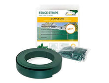 Thermoplast - Strisce di protezione per recinzioni, Vertical Basic, 60 m x 48 mm, 2,88 m2, verde RAL 6005 + 100 clip