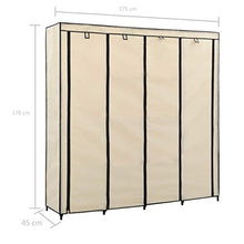 Tidyard Guardaroba con 4 Scomparti,Armadio con Scomparti,Crema 175x45x170 cm