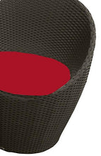 Bagno Italia Set 2 poltrone Nero Cuscini Rossi tavolino Vetro polyrattan Esterno Design Moderno Giardino I